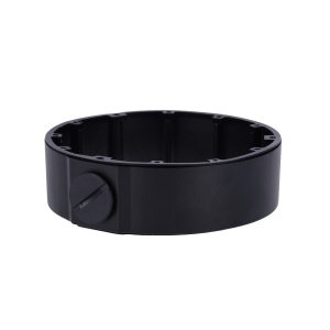Caixa de conexões - Para câmaras dome - Apto para uso exterior - Instalação em tecto ou parede - Passador de cabos - Cor preta 40 mm (A) x 145 mm (Ø)