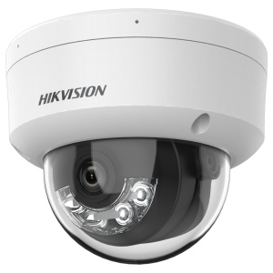 Câmara Dome IP Hikvision gama VALUE - Resolução 2 Mpx (1920x1080) - Lente 2.8 mm - Alcance da luz híbrida 30 m - Detecção de movimento 3.0 - Microfone embutido | IP67