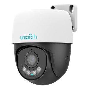 Câmara Dome Uniarch IP - 4 MP | Lente 4 mm | microSD 512 GB - Auto Tracking | Wise-ISP - Luz branca 30 m | DWDR - Wi-Fi | Microfone | Altifalante | IP66
