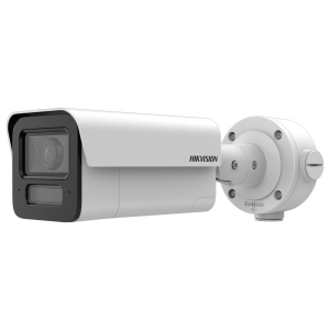 Câmara IP Bullet Hikvision SOLUTIONS - DarkFighter | ColorVu | AcuSense | 5 Streams - Resolução 4 Mpx (2688x1520) - Lente 2.8 mm | MicroSD | Áudio - Luz híbrida 80 m | PoE+ | Alarme - IP67 | IK10 | Anti-corrosão | MD2.0 | AcuSense