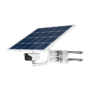 Câmara IP térmica Dual solar Bullet 4G - Sensor térmico 256x192 VOx | Lente 9.7 mm - Sensor óptico 1/2.7” 4 Mpx | Lente 8 mm - Sensibilidade térmica ≤ 40mK - Taxa de medição do tempo -20~150ºC / ± 8ºC - Incluindo painel solar: Bateria de lítio 36 Ah