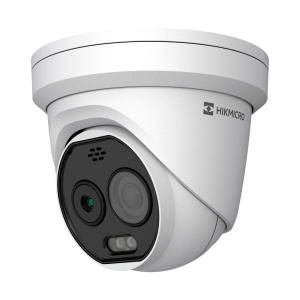 Câmara térmica Dual IP Hikmicro - Sensor térmico 256x192 VOx | Lente 3.6mm - Sensor ótico 1/2.7” 5Mpx | Lente 4.3mm - Sensibilidade térmica ≤25mK - Deteção e alarme preventivos de incêndios - Intervalo de medição temp -20~650ºC / ±2ºC