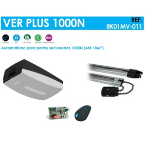 CAME VER PLUS 1000N - KIT 8K01MV-011 - Automatismo para portas secionadas 1000N (Até 18𝐦𝟐 / COM CALHA 3.5M)
