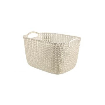Cesta Tricot Rectangular L ~19L Blanco Oasis
