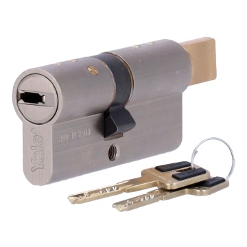 Cilindro de par embrague de alto seguridad - Anti-chorro, anti-cosecha, anti-perforación, e anti-chasquido - Adaptar a YALE-LINUS-L2 - Sistema de 7 patas activo e 2 sensores - Dimensiones 35 (interior) x 30 (exterior) mm - Incluir 2 llaves físico