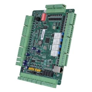 Controladora de acesso biométrico - Acesso por impressão digital, facial, cartão ou código pin - Comunicação TCP/IP | eHome | ISAPI | OSDP - 4 entradas Wiegand 26 e 8 RS485 - Saída de relé para quatro portas - Software Safire Control Center