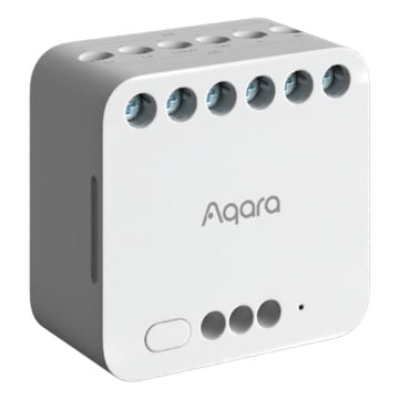 Double Relay Module Aqara T2 - Zigbee 3.0 / Matter Over Zigbee - Engine Control / Power Monitor - Need Aqara Hub - Overload Protection - Apple Homekit, Google, Alexa