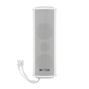 DSPPA Altifalante de coluna IP inteligente para exterior - Sistema PoE / DC24V com amplificação integrada - 20W RMS | 4” + tweeter de alta eficiência - 88 dB | 101 dB SPL | 160 Hz–16 kHz - Ajuste automático do volume em função do ruído ambiente - Proteção