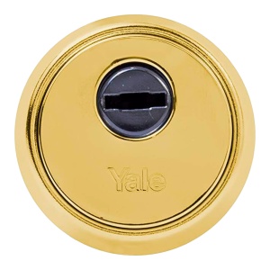 Escudo de segurança M5 - Antiquebra, extração, perfuração e fixação - Núcleo de duas placas de aço - Fixação com 2 parafusos - Cor dourada