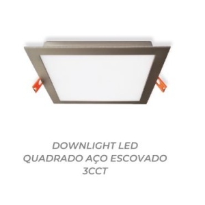 ESL9324CCT - 100100200127 - DOWNLIGHT LED QUADRADO 24W 3CCT ACERO