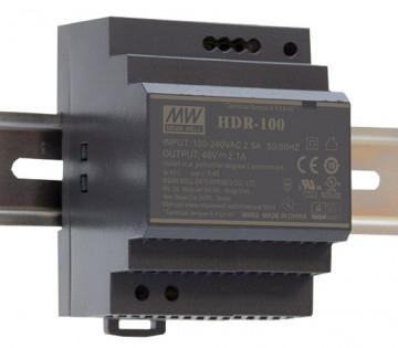 Fonte de Alimentação Calha DIN Mean Well 24Vdc 100W