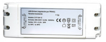 Fonte de Alimentação Dim. Triac 12Vdc 30W 2,5A