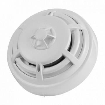 Herkömmlicher optischer thermischer Brandmelder – EN54 Teil 5–7-Zertifikat – Doppelte Alarm-LED zur Anzeige von überall – Hergestellt aus hitzebeständigem ABS-Material – Sockel nicht im Lieferumfang enthalten – Kompatibel mit V2-Sockeln.