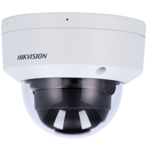 Hikvision - Câmara Dome IP da gama PRO - Resolução 2 Megapixel (1920x1080) - Lente 2.8 mm | Microfone duplo em matriz - Alcance da luz híbrida 30 m | PoE | MicroSD | IP67 - AcuSense | MD2.0 | Áudio | Alarmes | IP67 | IK10