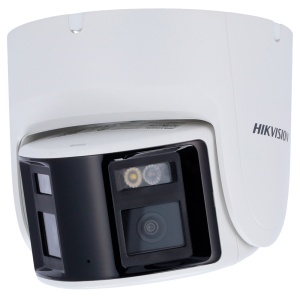 Hikvision - Câmara panorâmica IP Turret da gama PRO - Resolução 4 Megapixel | PoE | ColorVu - 2.8 mm | Microfone | Sirene e flash dissuasor - Luz branca 30 m | Deteção de movimento 2.0 - AcuSense | Reconhecimento Facial | IP67
