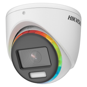 Hikvision câmara Turret 4en1 Gama PRO - Resolução 1080p (1920x1080) - Lente 2.8 mm - ColorVu: Imagem a cores 24 horas - Alcance da luz branca 20 m | Alarme luminoso - IP68