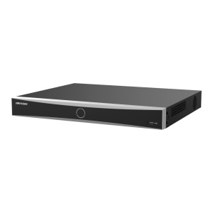 Hikvision gravador NVR 32 CH IP gama PRO - Resolução máxima 12 Mpx - AcuSearch | AcuSense | Reconhecimento facial - AcuSeek, pesquisa baseada em texto até 16CH - Áudio | Alarmes | 2 HDD - Largura de banda 256 Mbps