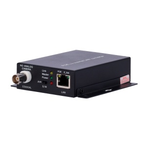 IP-Extender-Koaxialkabel | PoE – Kann als Sender oder Empfänger fungieren – Ermöglicht die Übertragung von 1 IP-Kanal (2 sind obligatorisch) – Maximale Entfernung 300 – Bandbreite bis zu 100 Mbit/s – Stromversorgung 52 V, 1,25 A