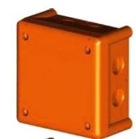 J100S-F-JSL IP66/IK08 protruding box (102x102x56) Anti-Fogo with threaded inputs (6xm20+1xm25) plast. 1/4 return - 90minutos (E90)