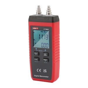 Manómetro digital - Mede a pressão e a pressão diferencial - Para ventilação e climatização - Indicador LED - Mede a velocidade do ar (é necessário um tubo de Pitot)