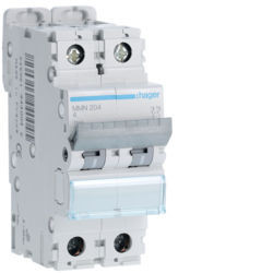 MMN204 - Magnetic Breaker 2p 4a 25ka 2m Hager Ean: 3250614440045