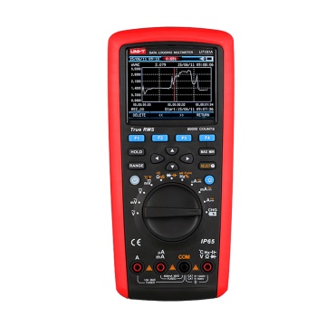 Multímetro de registro de datos Verdadero Rms - Conexión ao PC a descargar de datos - Medición AC/DC: a 1000V e 10A - Medición de Resistencia, capacidad, conductancia - Medición de frecuencia, temperatura, continuidad - Registro de datos e realización de gráfico