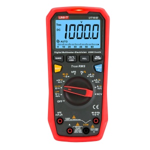 Multímetro digital CAT III - Visor LED de até 6000 contas - Medição DC e AC até 1000V e 10A - Conexão ao PC - Alta precisão em AC com função True RMS - Mede a resistência e a capacitância
