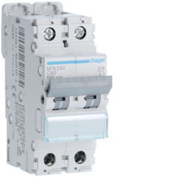 NFN240 - Breaker 2P 40A C 6/10K 2M HAGER EAN: 3250614628184