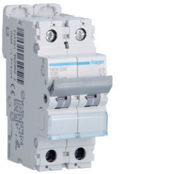 NKN232 - Breaker 2P 32A C 10/15KA 2M HAGER EAN: 3250614629525