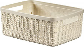 Panier de jute rectangulaire 5l blanc naturel