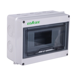 Quadro de distribuição - Número de módulos: 8 - À prova de humidade / Adequado para uso no exterior - Compatível com dispositivos de proteção elétrica - Para montagem em calha DIN - 201 x 155 x 90 mm
