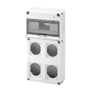 Quadro Q-DIN 10 módulos, 4 bases 16/32 A, IP65