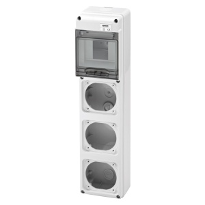 Quadro Q-DIN 5 módulos, 3 bases 16 A, IP65