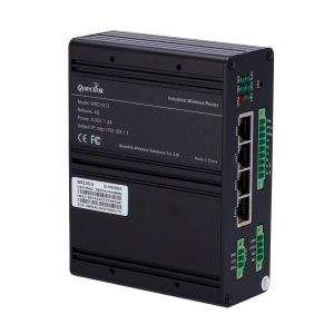 Queclink Router 4G LTE Cat 4 - Conectividade fiável com suporte para Dual SIM - Padrão Wi-Fi IEEE 802.11 b/g/n a 2.4 GHz - Conexão VPN segura para proteção de dados - 4 interfaces Ethernet (1 WAN e 3 LAN) - Portas da série RS232 e RS485 para telemetria