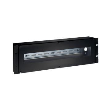 Rackpanel 19" - DIN-Schiene - Größe 3HE - Kabeleinführung auf der Rückseite - Farbe Schwarz -