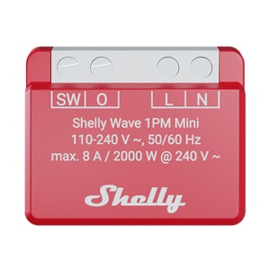 Relé Shelly Wave 1PM Mini LR - Controlador Inteligente - Relé de 1 canal / Medición de Consumo - Z-Wave Long Range con más de 1 km de alcance - Soporta 110 a 240 V AC, 50/60 Hz - Función de repetidor en red Z-Wave malla