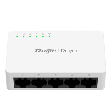 Reyee Switch Desktop – Kunststoffgehäuse – 5 RJ45-Anschlüsse – Geschwindigkeit 10/100/1000 Mbit/s – Plug and Play – Energiesparende Technologie
