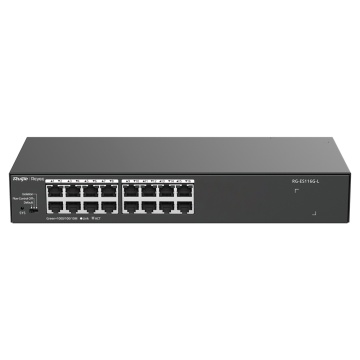 Reyee Switch Desktop - Metallic Box - Can be mounted on rack - 16 ports RJ45 - Speed 10/100/1000 Mbps - Plug and Play - Technology Power Savings