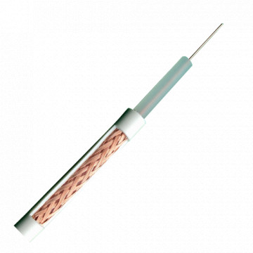 RG59 coaxial cable - Video - 300 meter coil - White -colored - outer diameter 6.0 mm - minimum loss