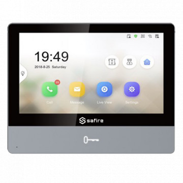Safire Videoport Monitor - 7 "IPS -Bildschirm - Bidirektionales Audio - TCP/IP, WiFi, SIP - MicroSD -Kartennut bis zu 32 GB - Oberflächenbaugruppe
