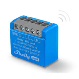 SHELLY 1 MINI GEN4 – Mini-Schaltmodul für WiFi/Zigbee/Matter-Automatisierung 110/240 VAC – 8 A