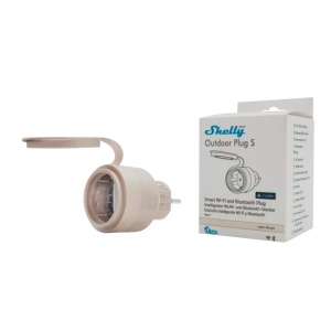 Shelly Outdoor Plug S Gen3 - WiFi 2.4 GHz IEEE802.11 b/g/n / Bluetooth - Medidor de consumo - Suporta 220 - 230 V - Adequado para domótica de vivendas - Compatível com Alexa, Google e Apple