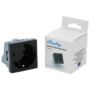 Shelly Socket for Wall Display Stand Black - Adaptador tipo tomada - Compatibilidade com Shelly Wall Display Stand - Cor Preta