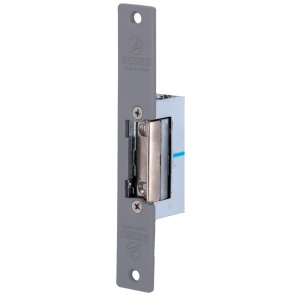 Sistema de abertura de portas eléctrico Dorcas - Instalação com grande recorte na moldura - Trinco regulável - NO Fail Secure | Até 330 kg - Fonte de alimentação CA/CC 8-12V - Passagem livre