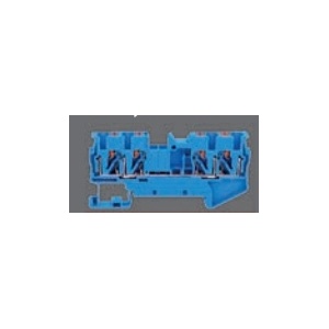 SOFLIGHT – SL-BD4025PI-B – Vierfach-Push-in-DIN-Schienen-Anschlussblock. Leitung 0,2–2,5 mm, 800 V/31 A, blau