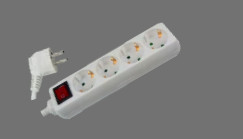 Soflight - SL -E2450B - Block Tom. Quad 3x1,5 Câble blanc de 5 mts avec int.
