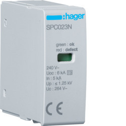 SPC023N - Cart. Recharg T3 1p UC 264V In 5ka Hager Ean: 3250615514912