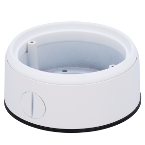 Suporte de montagem em superfície - Para câmaras dome compactas - Apto para uso exterior - Instalação em tecto ou parede - Cor branca (RAL9003) - Passador de cabos