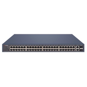Switch Poe Hikvision - 48 portes Gigabit + 2 portes Gigabit RJ45 / SFP - 48 PoE + 802.3af / AT - Jusqu'à 470W POE TOTAL - POE Extended / PoE Watchdog / Door Isolation - Rack / Wall / Desktop Installation