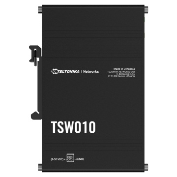 Teltonika Switch Industrial non degible - 5 ports Ethernet RJ45 Fast Ethernet - Boîte Roil en aluminium - Plug and Play - Food DC 9 to 30V - State LEDS -